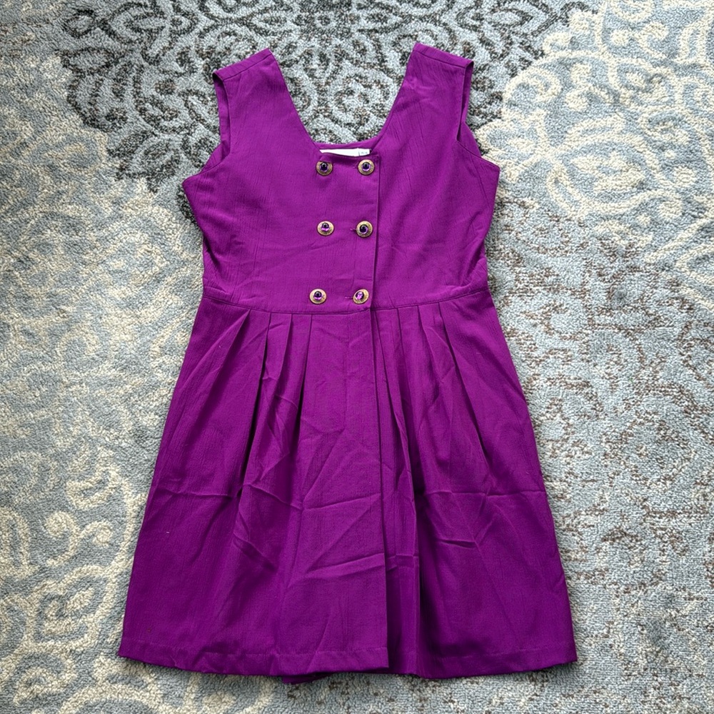 Vintage Nouveau Sleeveless Skort Romper Royal Purple 15/16